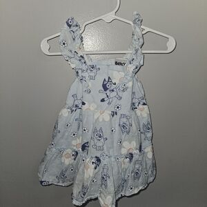 Charming Bluey Kids Dress in Light Blue